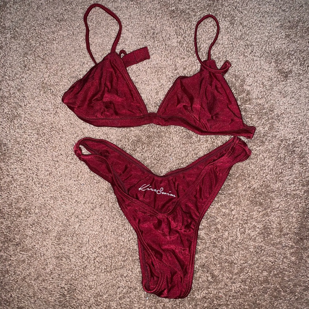 Kira swim metallic wine bikini